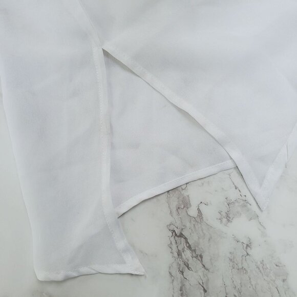 Club Z Collection Embroidered White Sheer Chiffon Swim Coverup Tunic Kaftan S - Picture 6 of 7